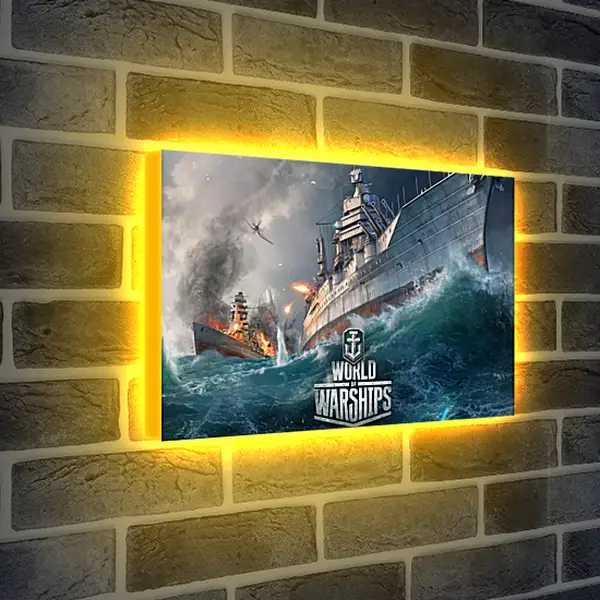 Лайтбокс световая панель - world of warships, ship, explosion
