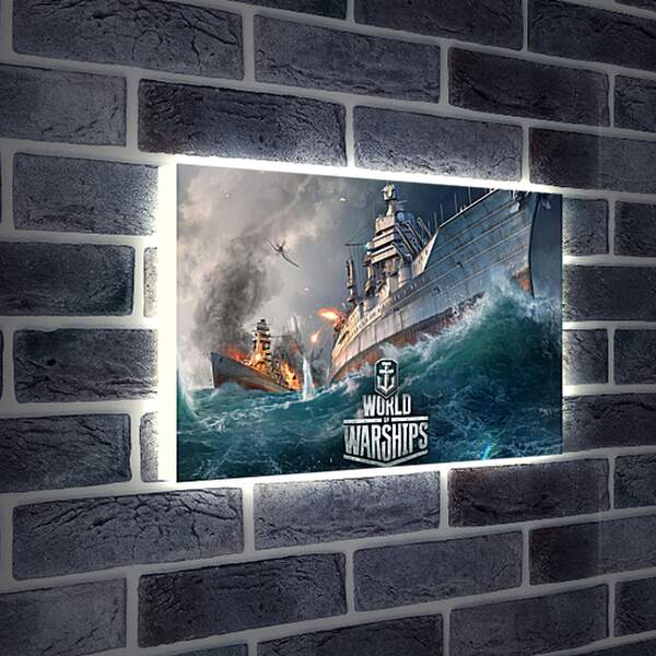 Лайтбокс световая панель - world of warships, ship, explosion
