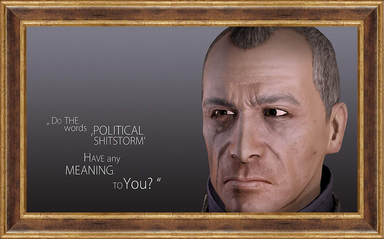 Картина в раме - mass effect 3, donnel udina, quote
