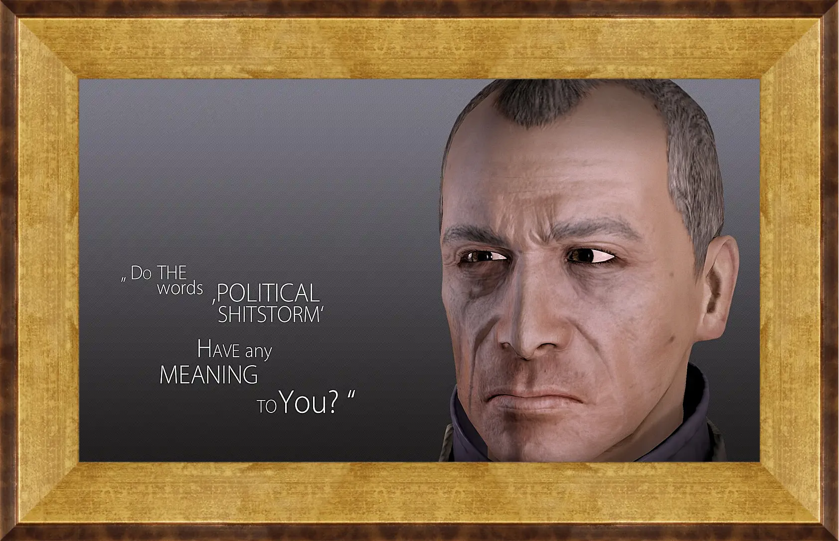 Картина в раме - mass effect 3, donnel udina, quote
