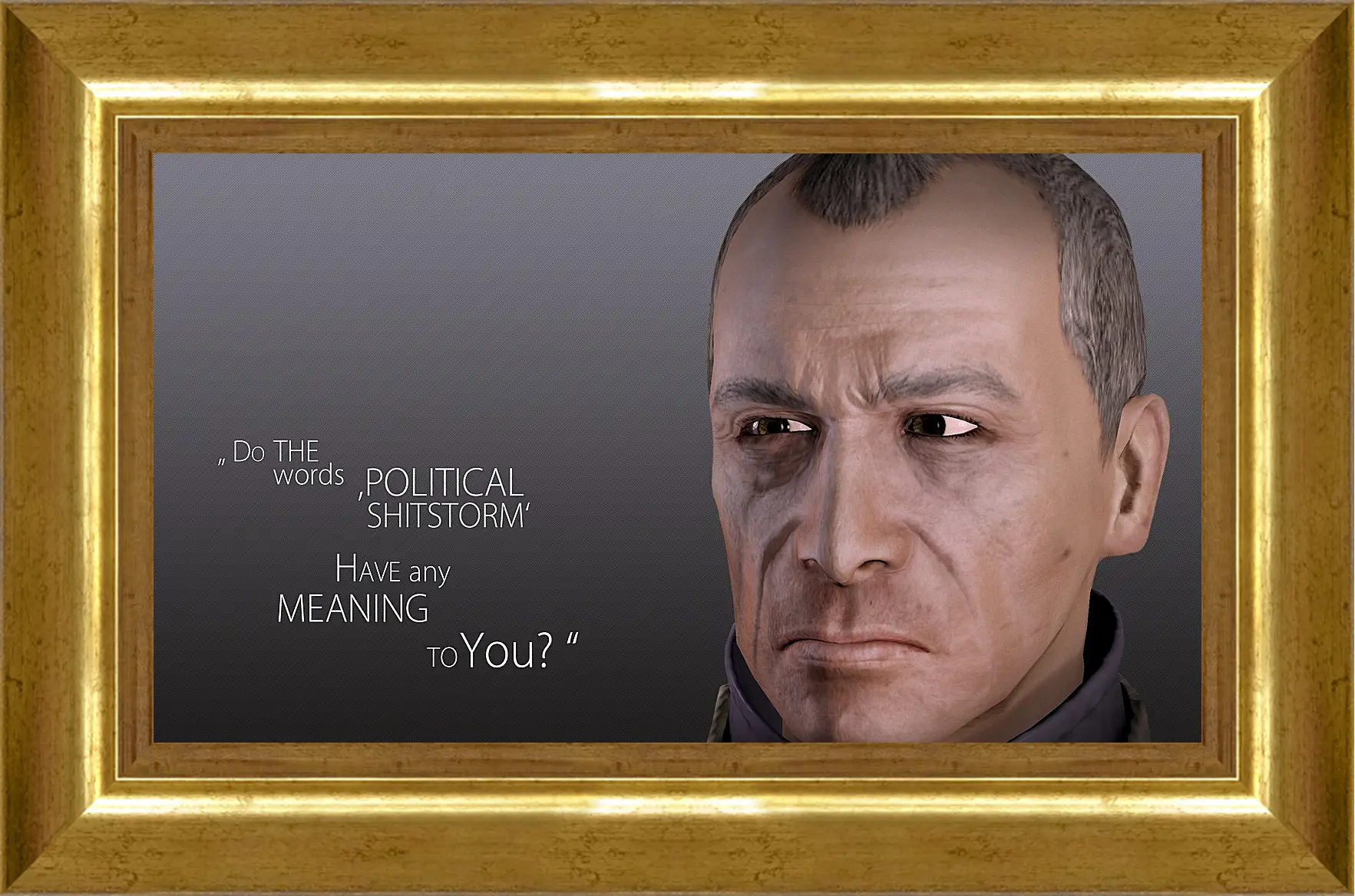 Картина в раме - mass effect 3, donnel udina, quote
