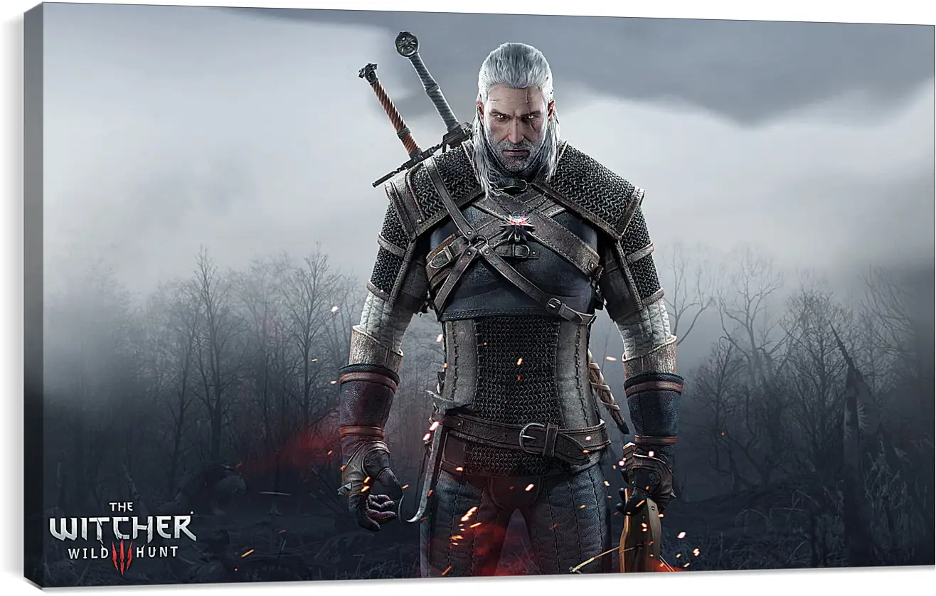 Постер и плакат - The Witcher 3: Wild Hunt (Ведьмак), Геральт очень зол