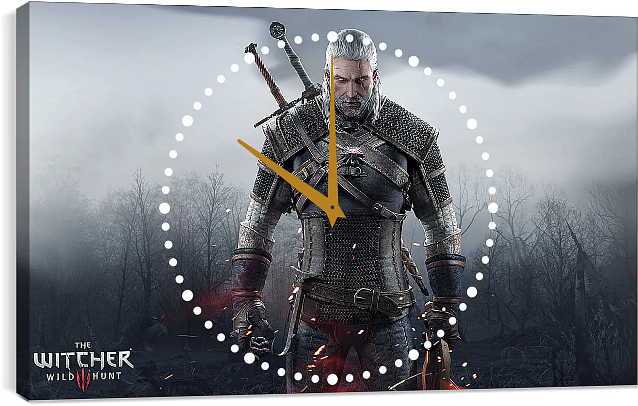 Часы картина - The Witcher 3: Wild Hunt (Ведьмак), Геральт очень зол