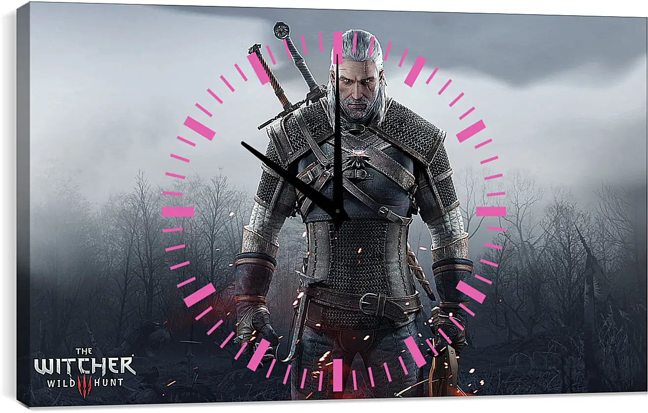 Часы картина - The Witcher 3: Wild Hunt (Ведьмак), Геральт очень зол