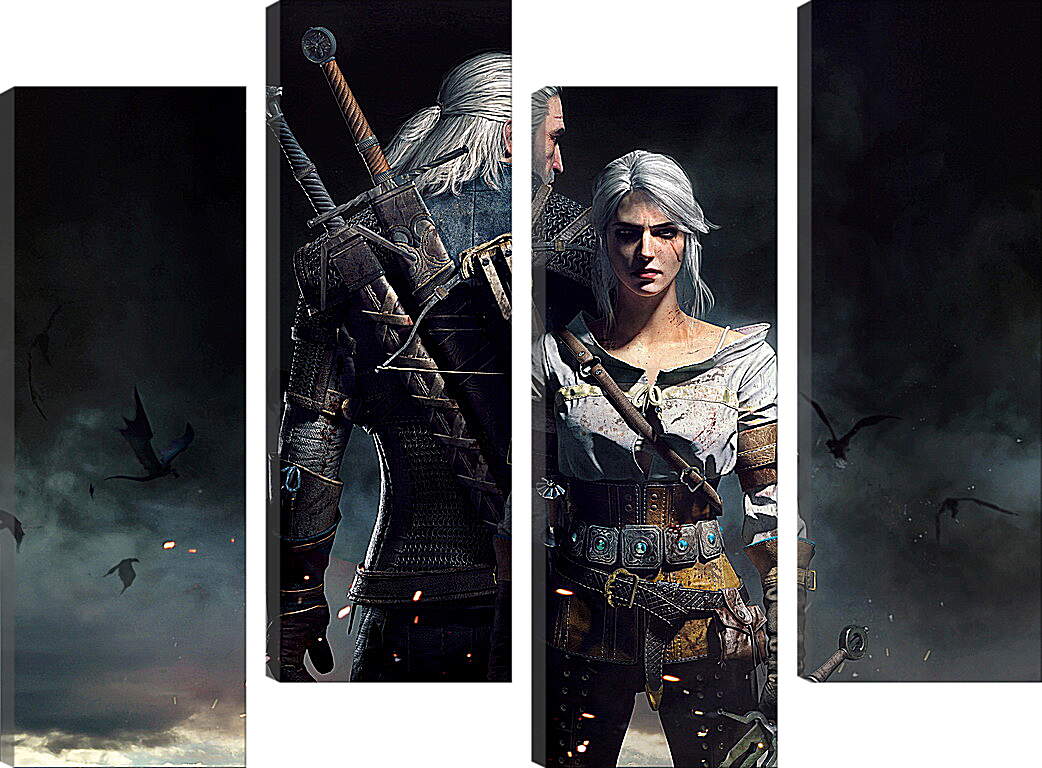 Модульная картина - The Witcher 3: Wild Hunt (Ведьмак), Геральт и Цирилла