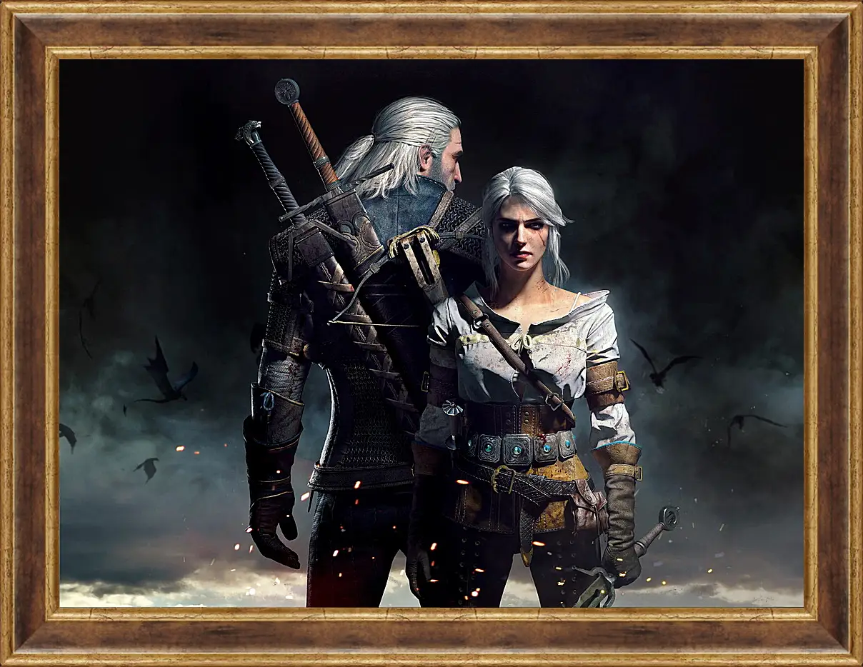 Картина в раме - The Witcher 3: Wild Hunt (Ведьмак), Геральт и Цирилла