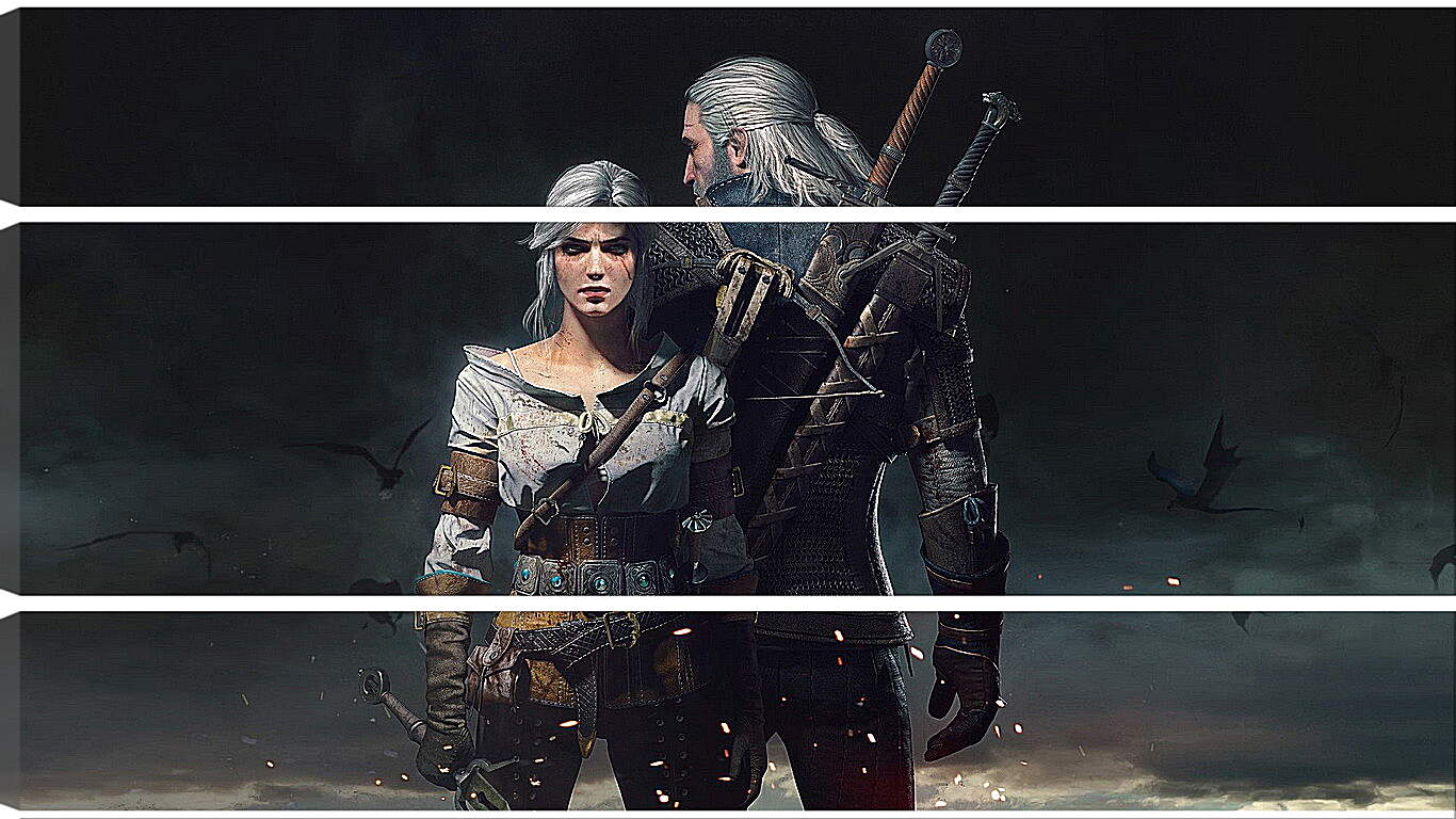 Модульная картина - The Witcher 3: Wild Hunt (Ведьмак), Геральт и Цирилла (Ziarael)