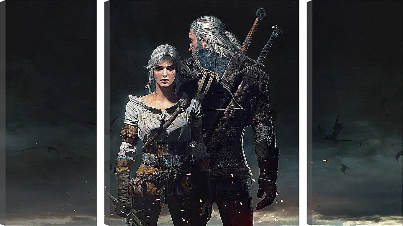 Модульная картина - The Witcher 3: Wild Hunt (Ведьмак), Геральт и Цирилла (Ziarael)