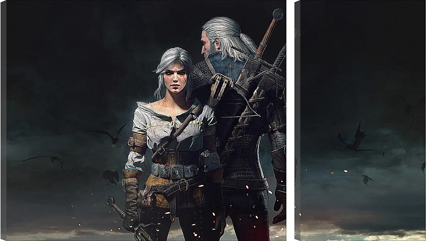 Модульная картина - The Witcher 3: Wild Hunt (Ведьмак), Геральт и Цирилла (Ziarael)