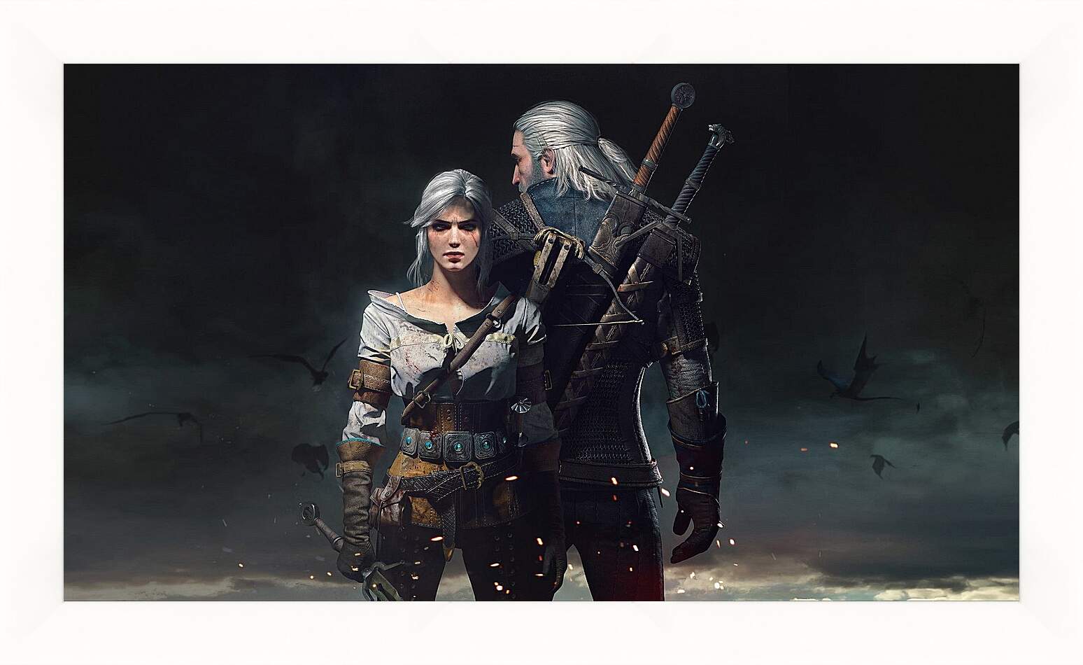 Картина в раме - The Witcher 3: Wild Hunt (Ведьмак), Геральт и Цирилла (Ziarael)