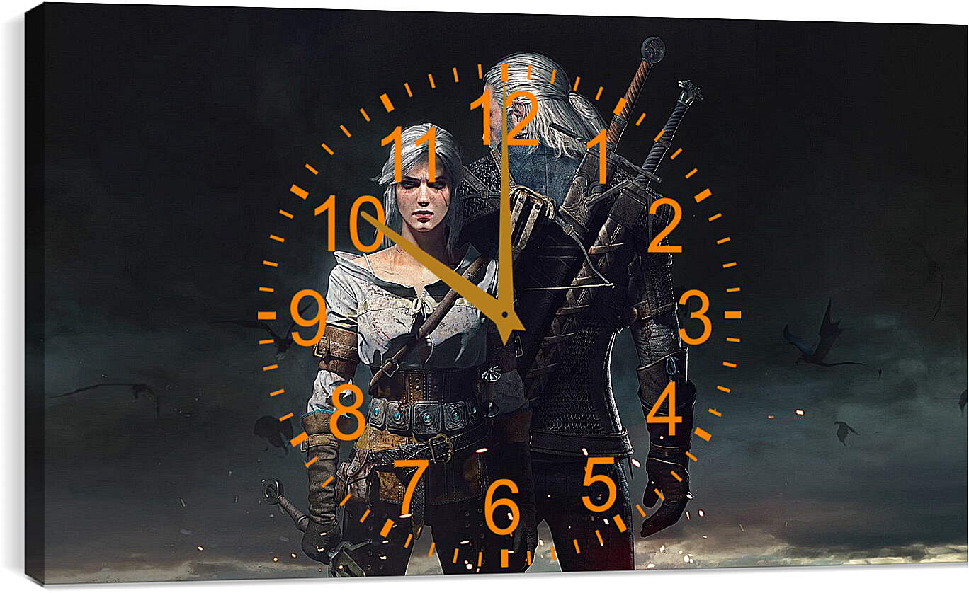 Часы картина - The Witcher 3: Wild Hunt (Ведьмак), Геральт и Цирилла (Ziarael)