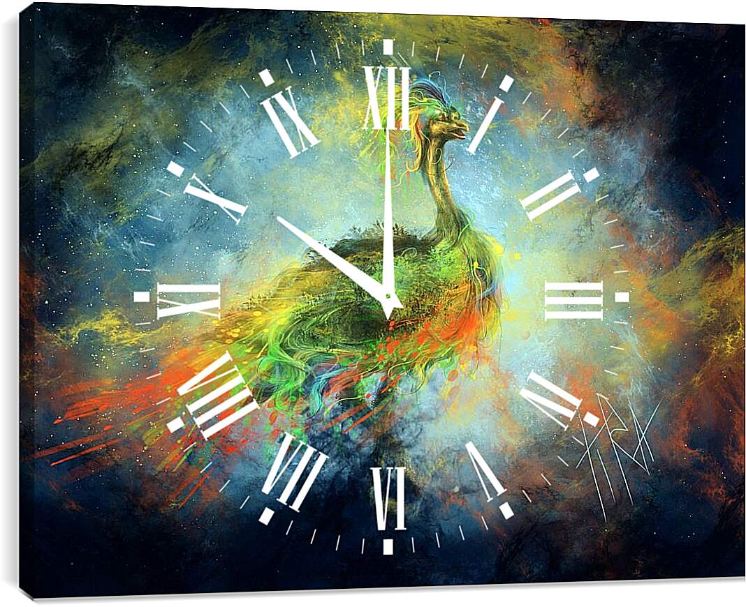Часы картина - Павлин Арт