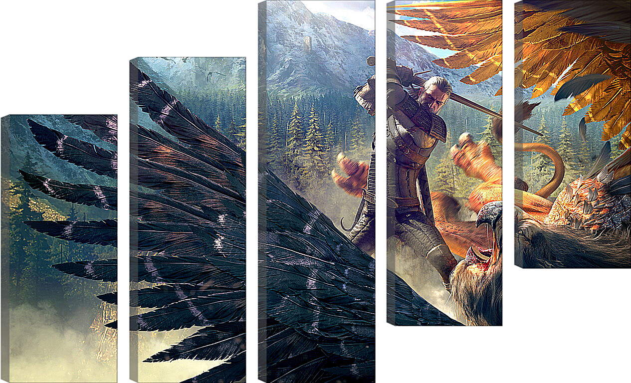 Модульная картина - The Witcher 3: Wild Hunt (Ведьмак), Геральт и грифон
