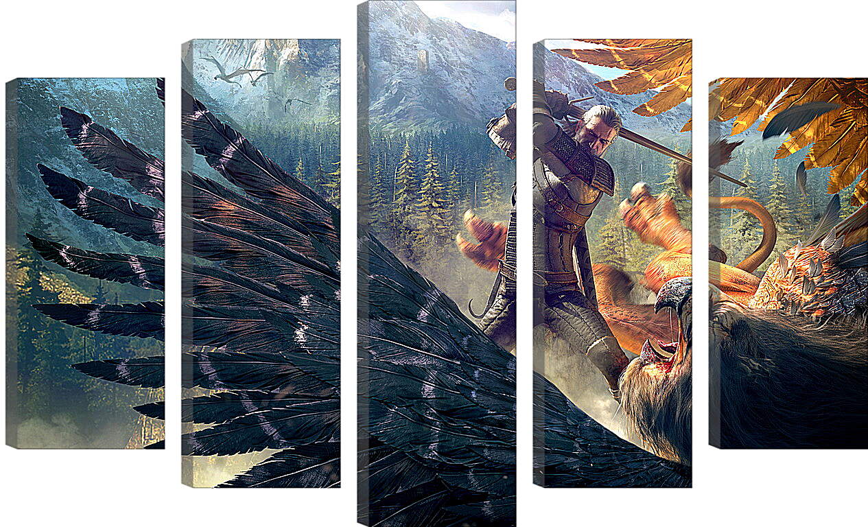 Модульная картина - The Witcher 3: Wild Hunt (Ведьмак), Геральт и грифон