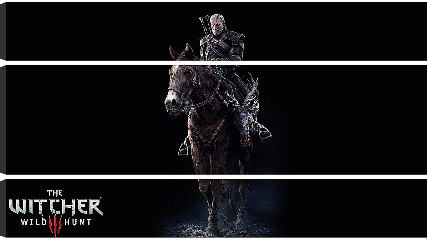 Модульная картина - The Witcher 3: Wild Hunt (Ведьмак), Геральт верхом на Плотве