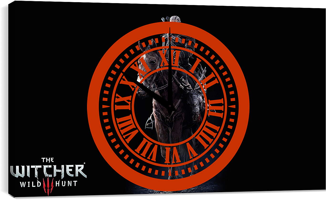 Часы картина - The Witcher 3: Wild Hunt (Ведьмак), Геральт верхом на Плотве