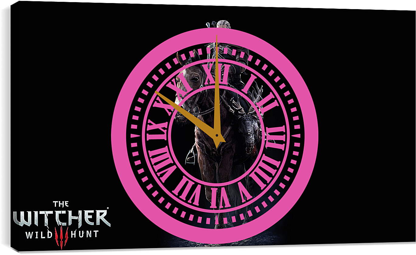 Часы картина - The Witcher 3: Wild Hunt (Ведьмак), Геральт верхом на Плотве