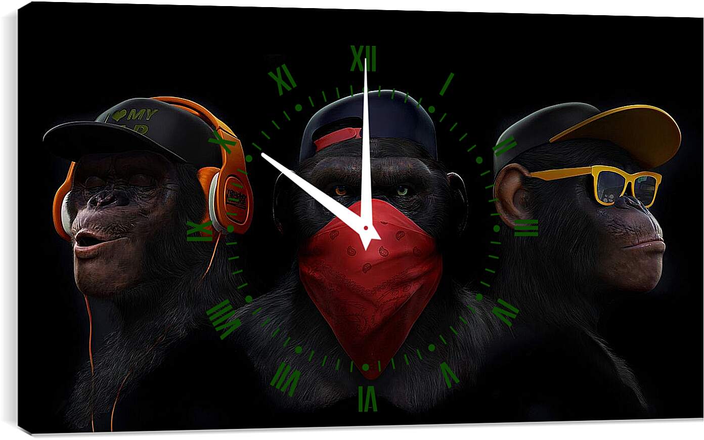 Часы картина - Три обезьяны