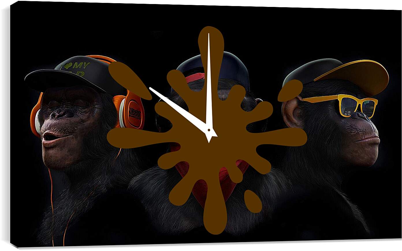 Часы картина - Три обезьяны
