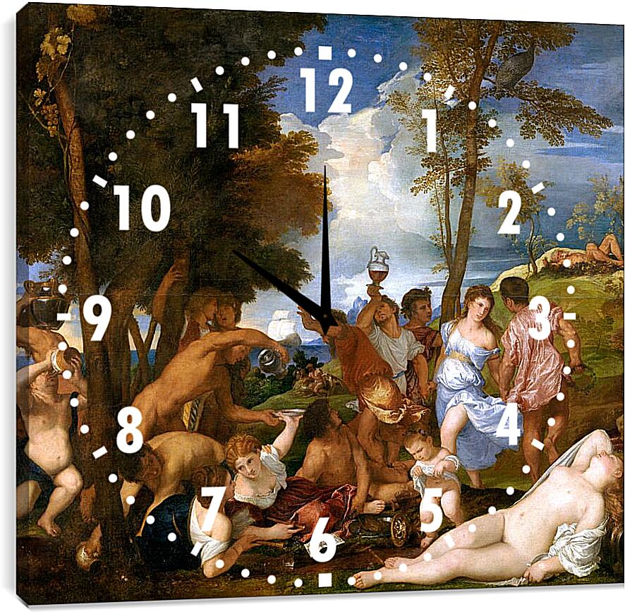 Часы картина - Вакханалия. Тициан Вечеллио
