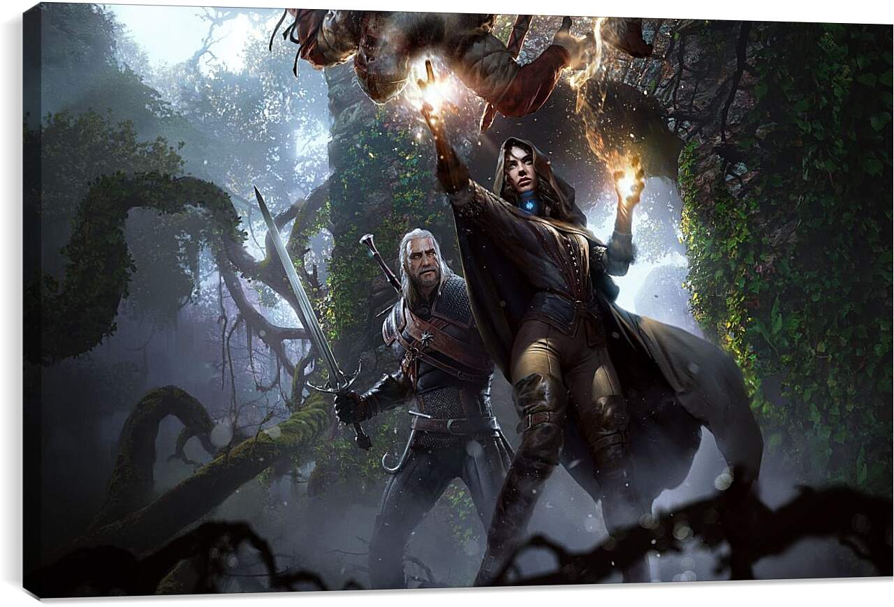 Постер и плакат - The Witcher 3 (Ведьмак), Геральт и Йеннифер
