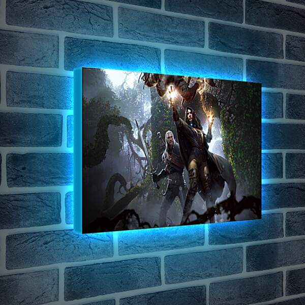 Лайтбокс световая панель - The Witcher 3 (Ведьмак), Геральт и Йеннифер