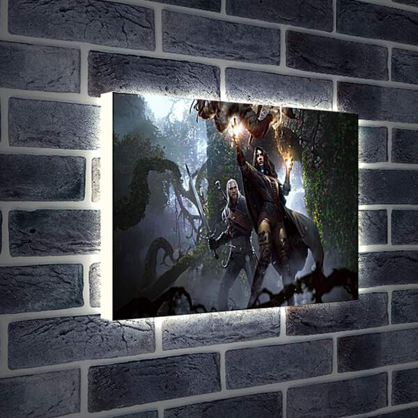 Лайтбокс световая панель - The Witcher 3 (Ведьмак), Геральт и Йеннифер