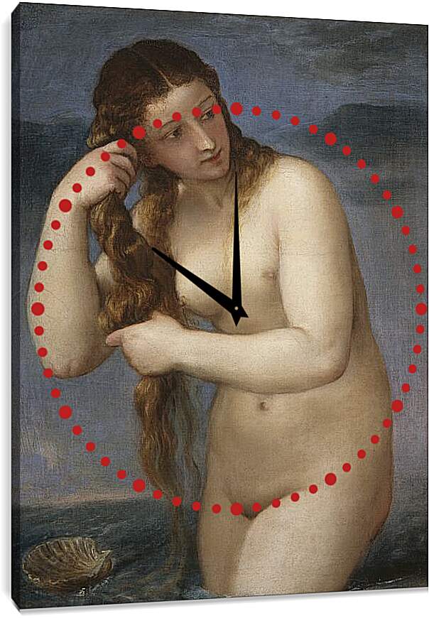 Часы картина - Венера Анадиомена. Тициан Вечеллио
