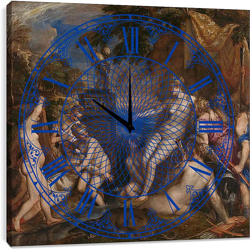 Часы картина - Диана и Каллисто. Тициан Вечеллио
