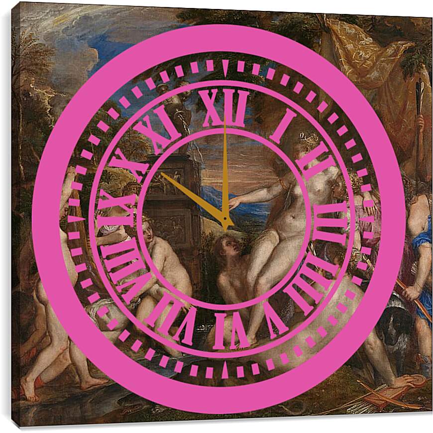 Часы картина - Диана и Каллисто. Тициан Вечеллио
