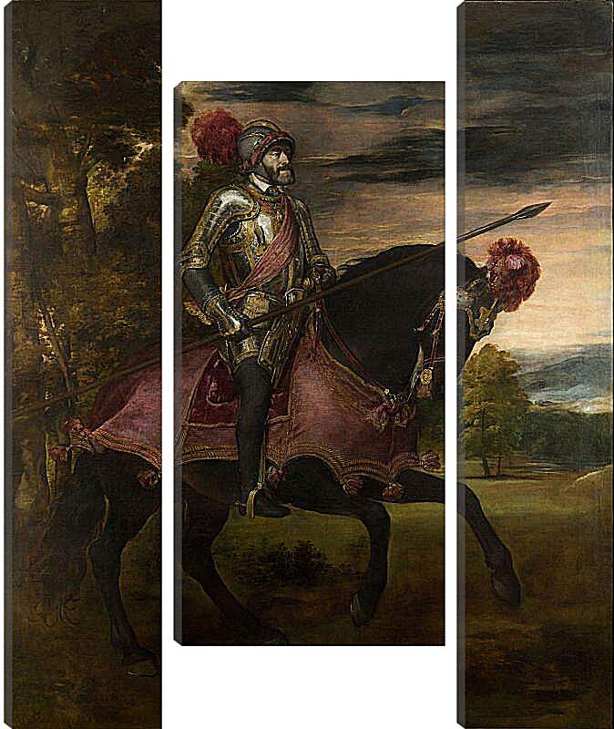Модульная картина - Конный портрет Карла V. Тициан Вечеллио
