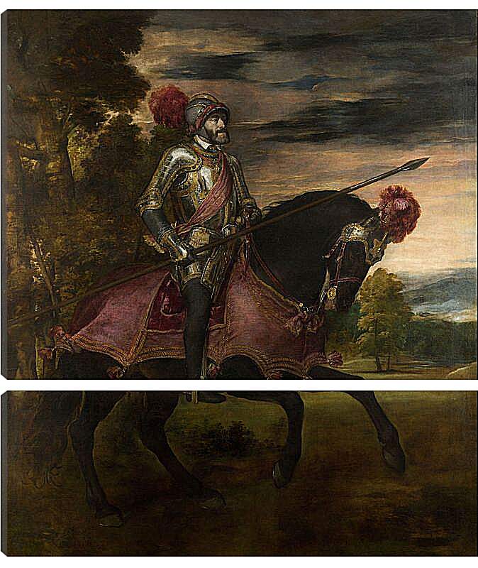Модульная картина - Конный портрет Карла V. Тициан Вечеллио
