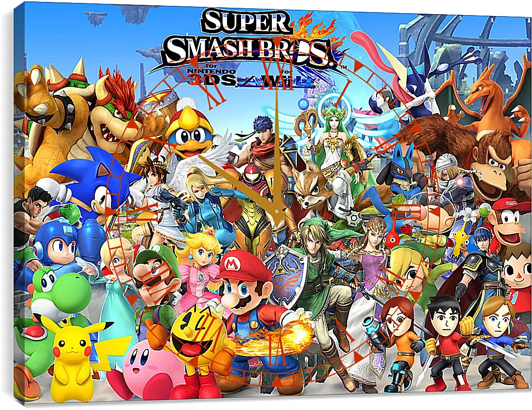 Часы картина - Super Smash Bros. For Nintendo 3ds And Wii U
