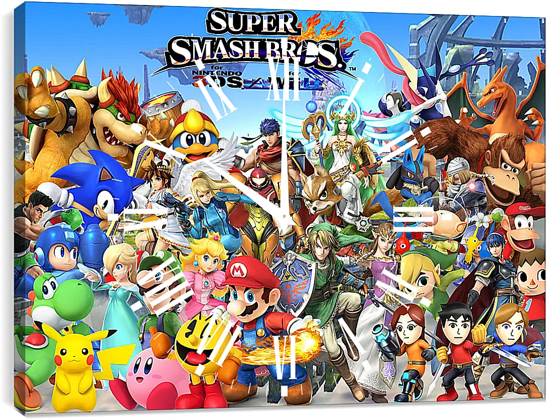 Часы картина - Super Smash Bros. For Nintendo 3ds And Wii U
