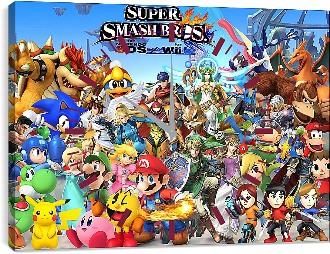 Часы картина - Super Smash Bros. For Nintendo 3ds And Wii U
