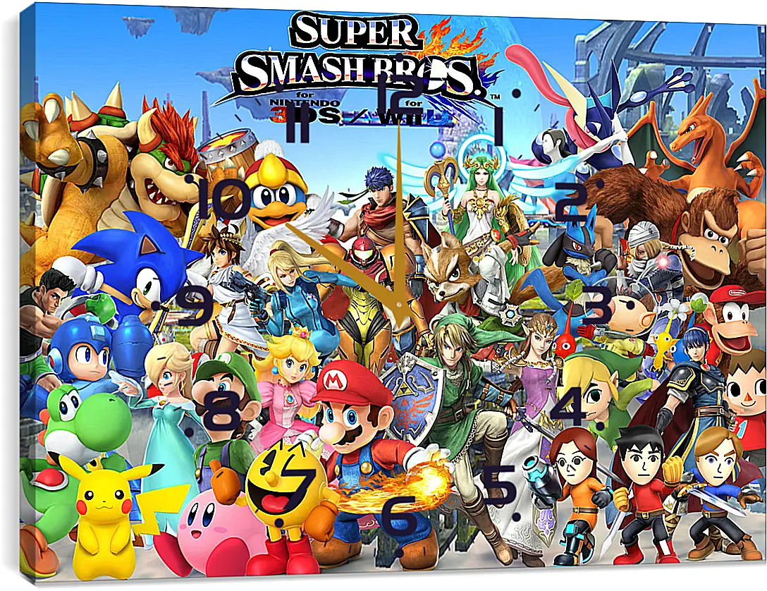 Часы картина - Super Smash Bros. For Nintendo 3ds And Wii U
