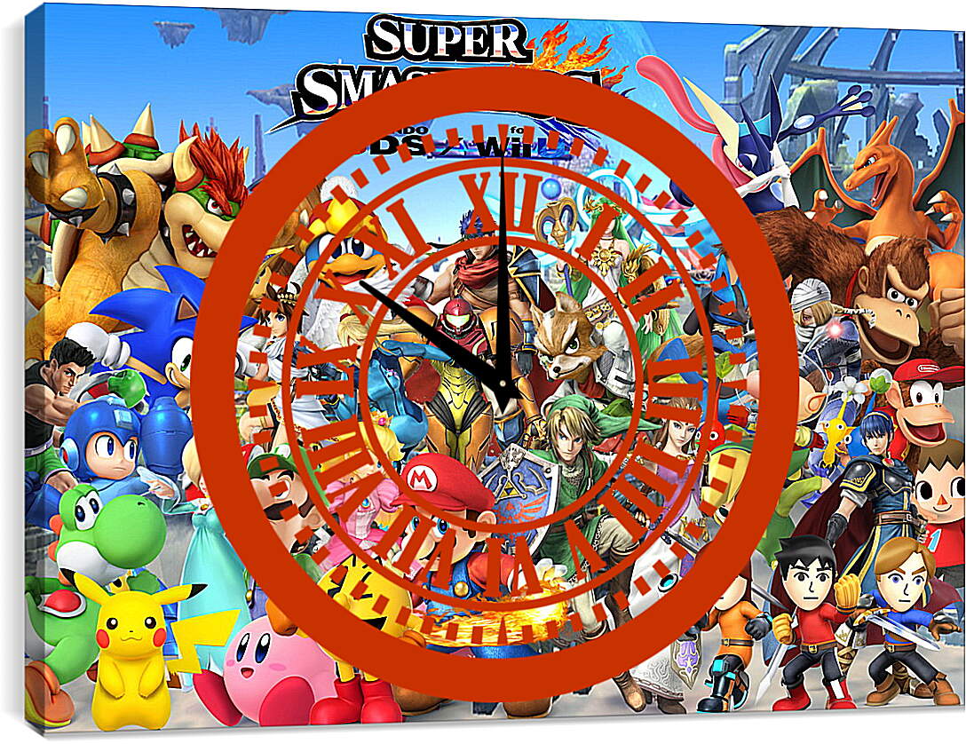 Часы картина - Super Smash Bros. For Nintendo 3ds And Wii U
