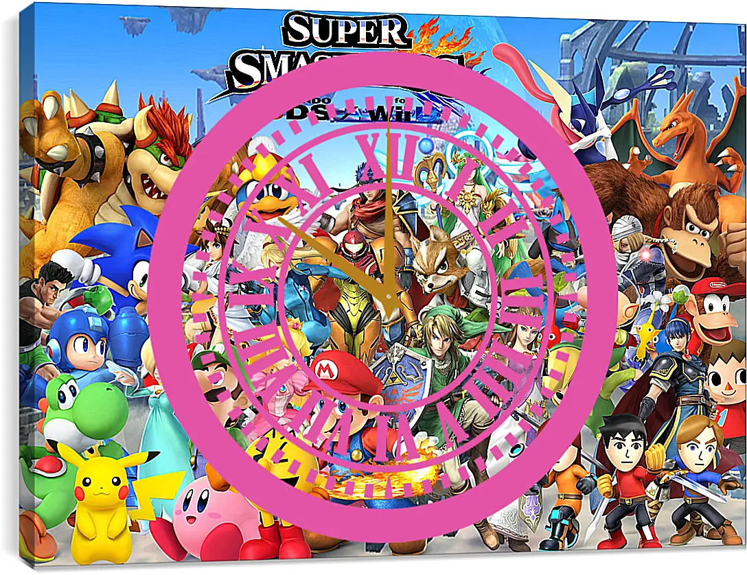 Часы картина - Super Smash Bros. For Nintendo 3ds And Wii U
