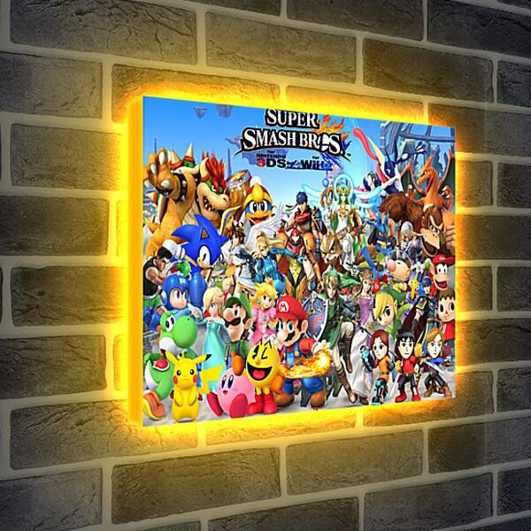 Лайтбокс световая панель - Super Smash Bros. For Nintendo 3ds And Wii U
