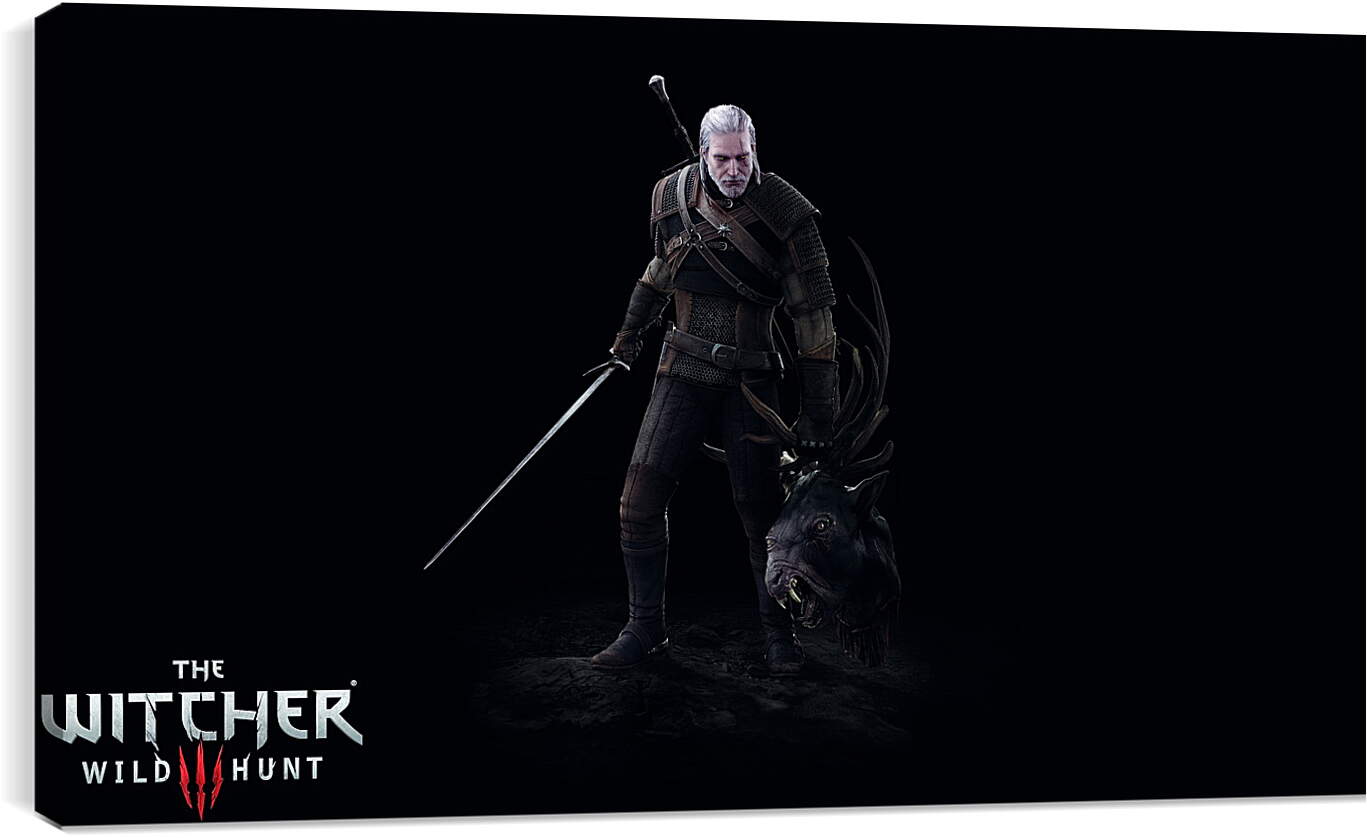 Постер и плакат - The Witcher 3: Wild Hunt (Ведьмак), Геральт с головой лешего