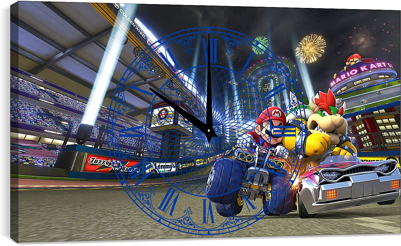 Часы картина - Mario Kart 8

