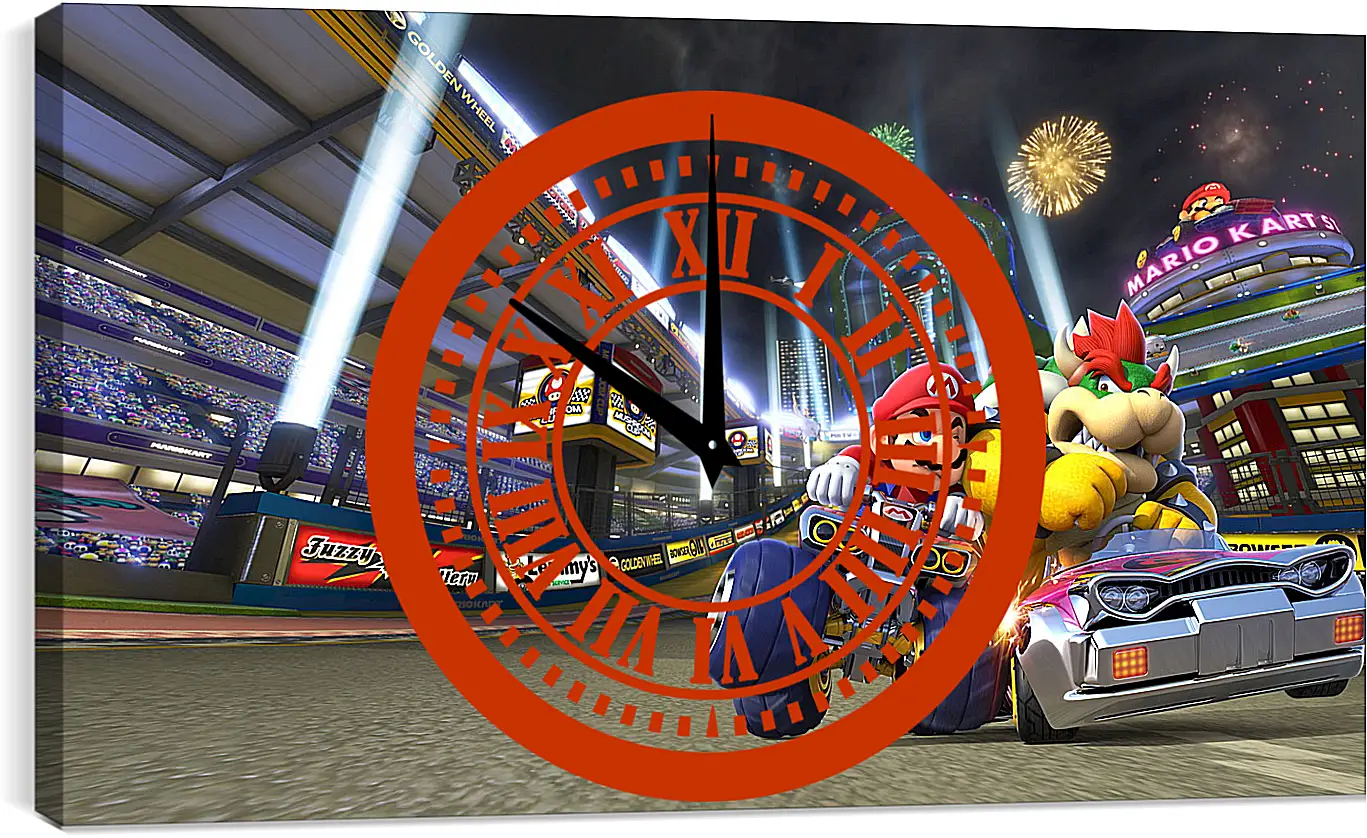 Часы картина - Mario Kart 8
