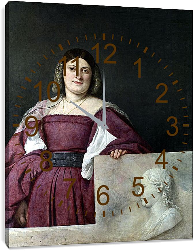 Часы картина - Ла Скьявона. Тициан Вечеллио
