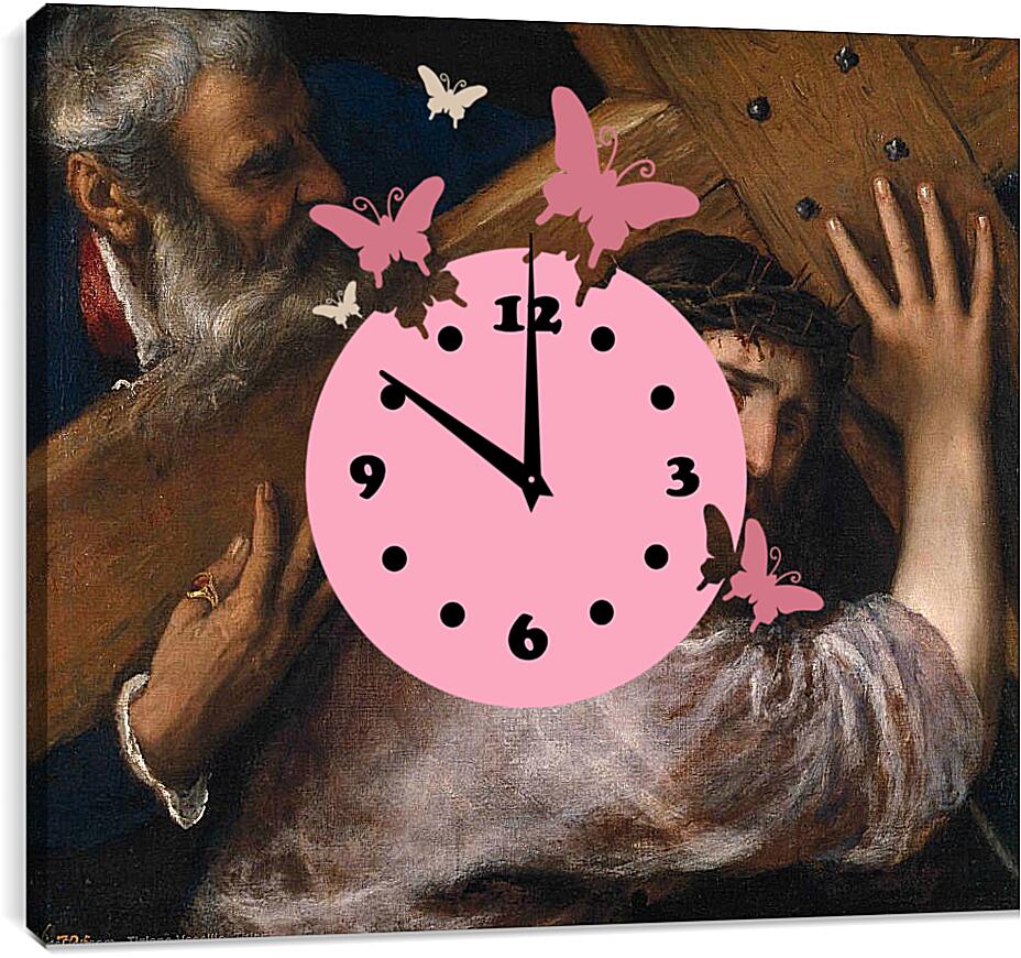Часы картина - Несение креста. Тициан Вечеллио

