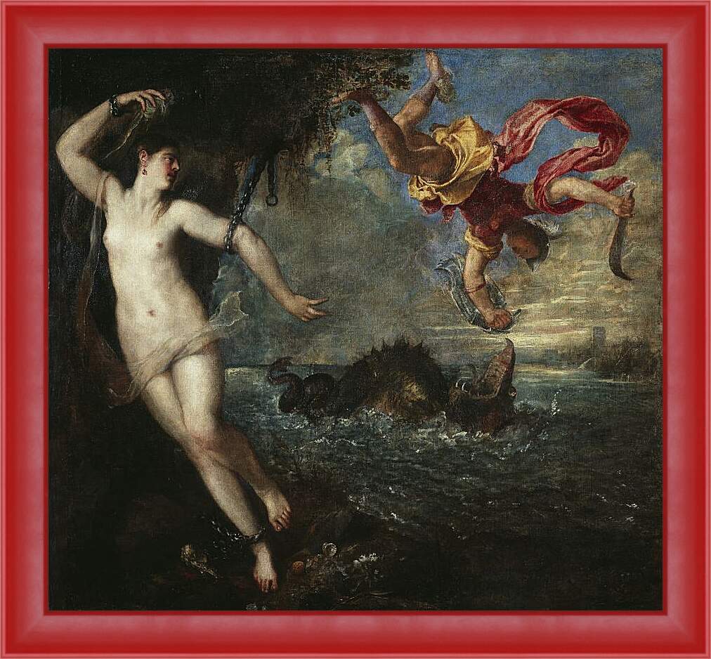 Картина в раме - Персей и Андромеда. Тициан Вечеллио
