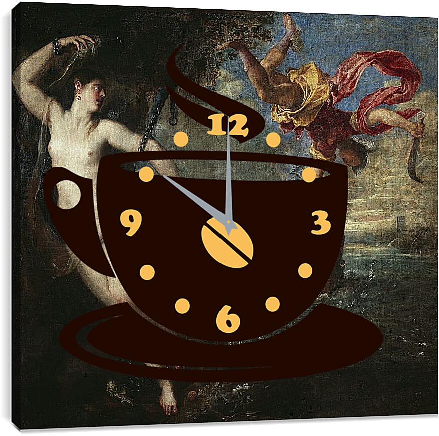 Часы картина - Персей и Андромеда. Тициан Вечеллио
