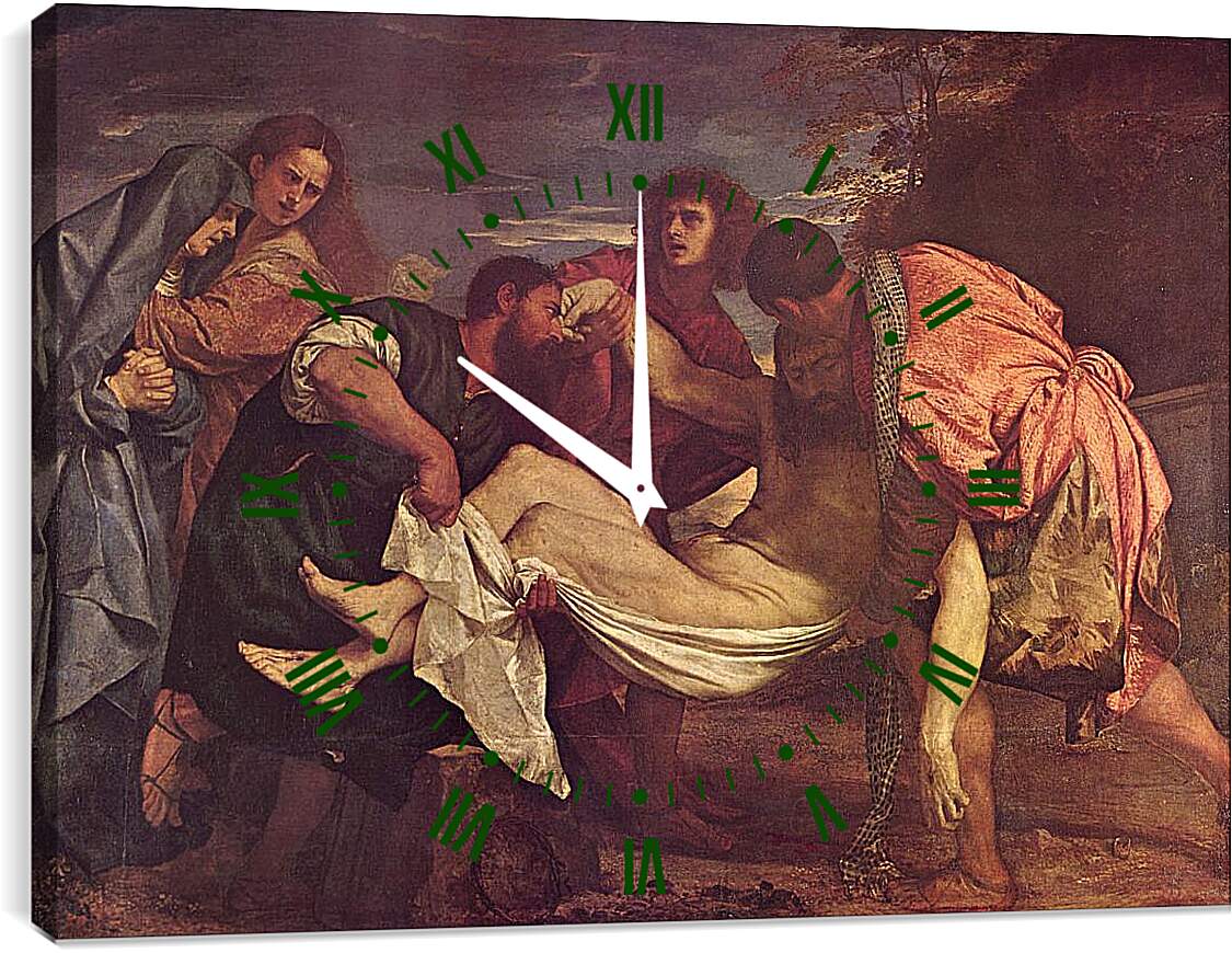 Часы картина - Положение во гроб. Тициан Вечеллио
