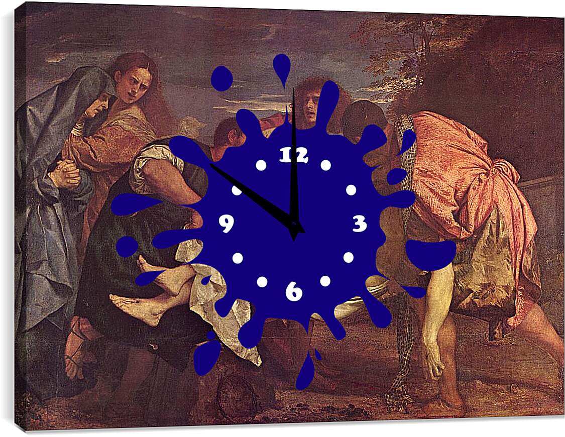 Часы картина - Положение во гроб. Тициан Вечеллио
