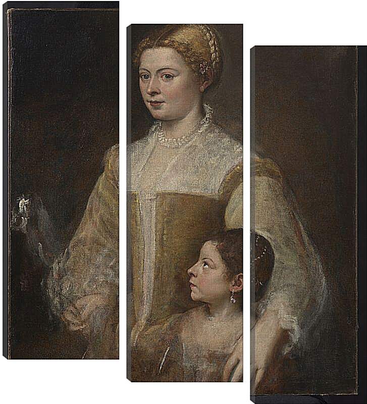 Модульная картина - Портрет дамы с дочерью. Тициан Вечеллио
