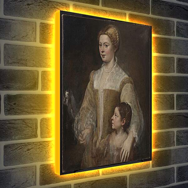 Лайтбокс световая панель - Портрет дамы с дочерью. Тициан Вечеллио
